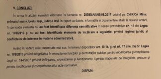 Primarul Chirica a făcut publice concluziile ANI privind averea familiei