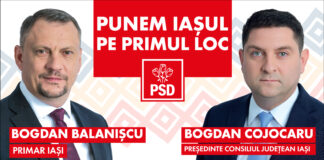 Bogdan Cojocaru și Bogdan Balanișcu sunt candidații PSD Iași pentru funcțiile de Președinte al Consiliului Județean Iași, respectiv Primar al Municipiului Iași