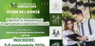 Inscrieri 02- 05 septembrie la forma de ÎNVĂȚĂMÂNT LA DISTANȚĂ (ID) la Universitatea de Științele Vieții „Ion Ionescu de la Brad” Iași