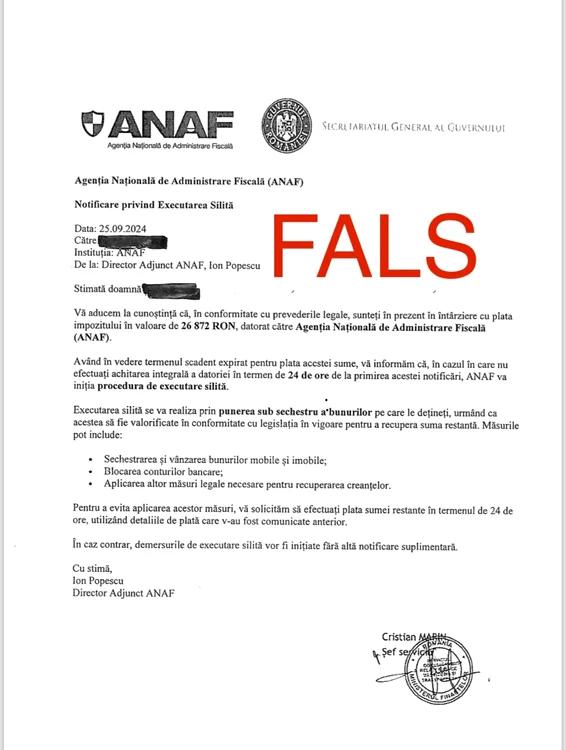 anaf email fals
