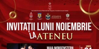 Cinci evenimente cu invitați speciali în luna Noiembrie la Ateneul ieșean