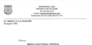 Părtasă la încălcarea legii. Poliția de la Iași a „rezolvat” problema afișelor AUR. Vor fi îndepărtate după alegeri